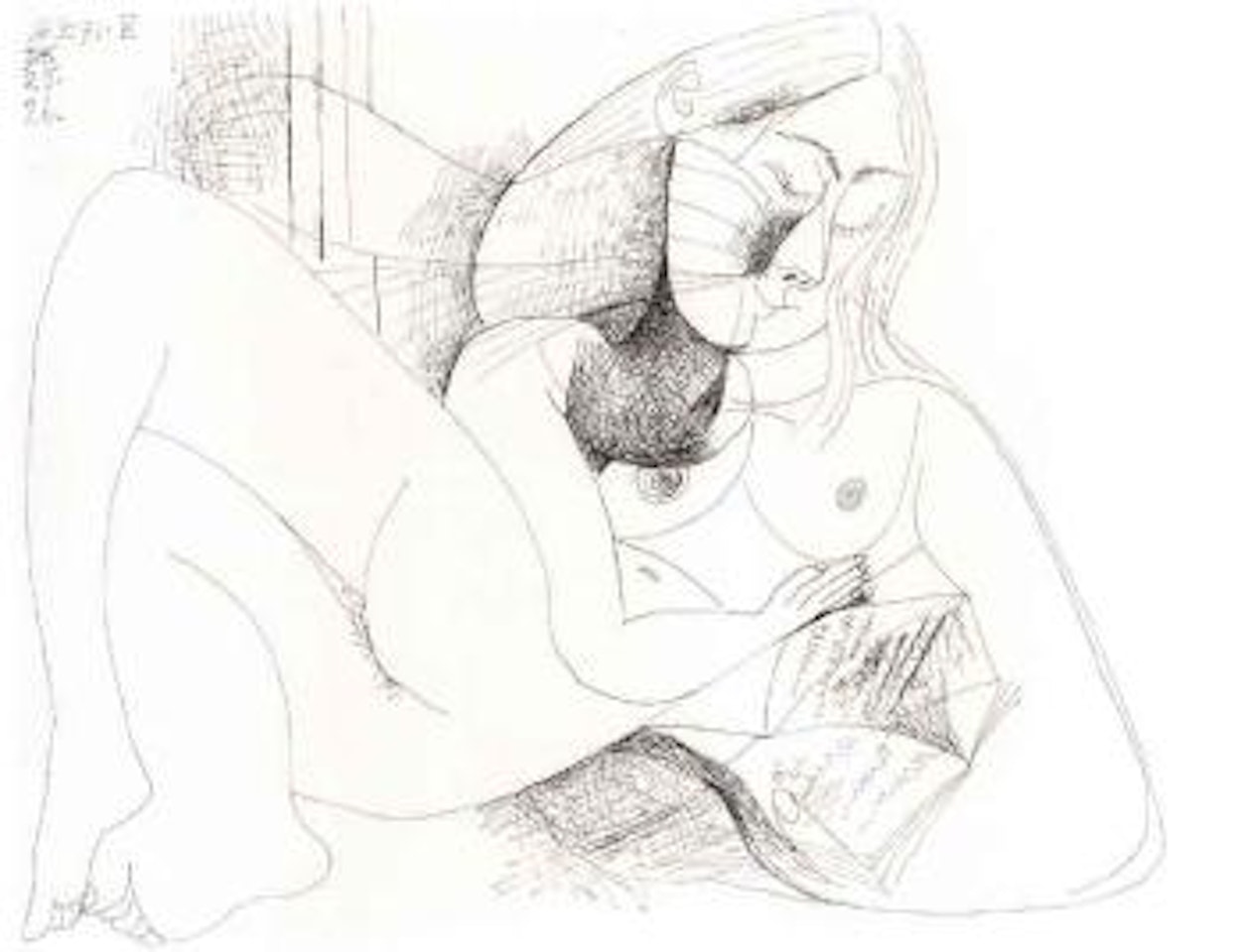 Femme nue lisant by Pablo Picasso
