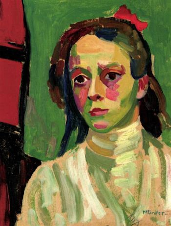 Madchen mit roter schleife by Gabriele Münter