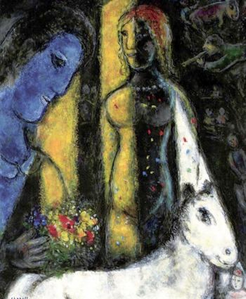 Profil bleu, jaune et blanc by Marc Chagall