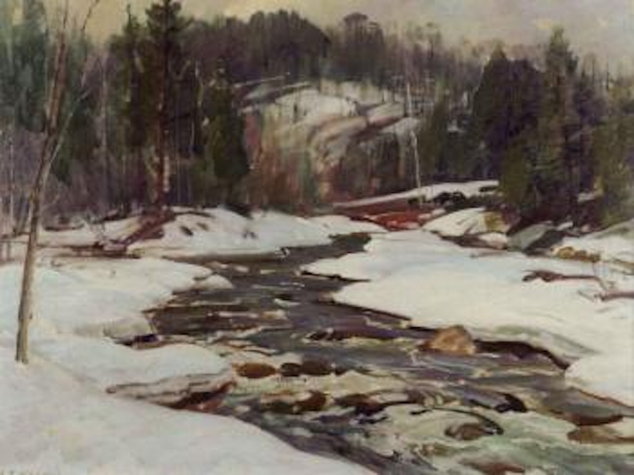 Wardsboro Brook in winter by Aldro Thompson Hibbard