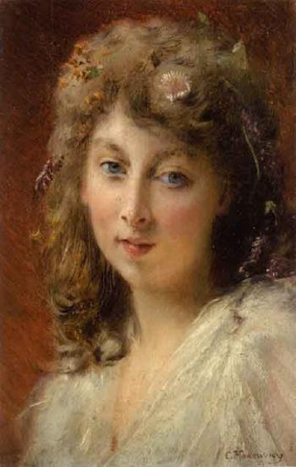 Portrait of a lady by Konstantin Makovsky