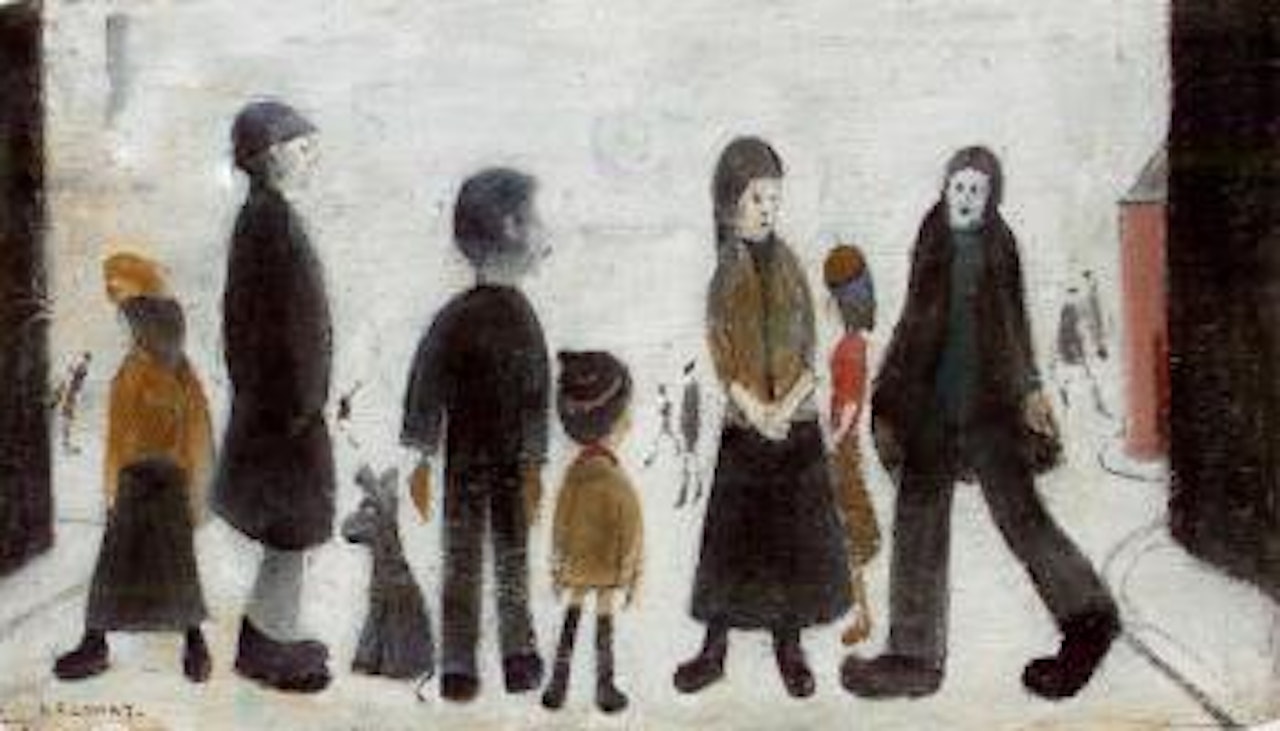 Figures in a street by Laurence Stephen Lowry