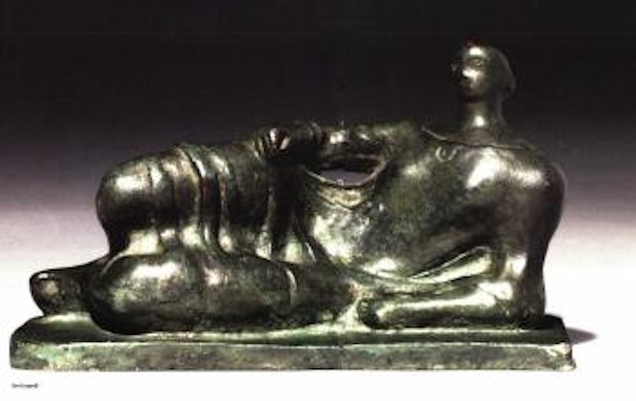 Reclining figure, maquette for Memorial Figure, Dartington Hall by Henry Moore