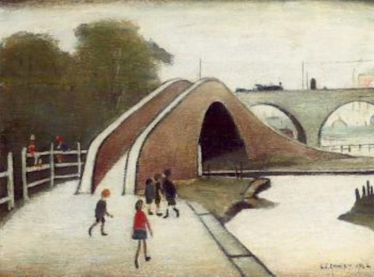 A footbridge by Laurence Stephen Lowry