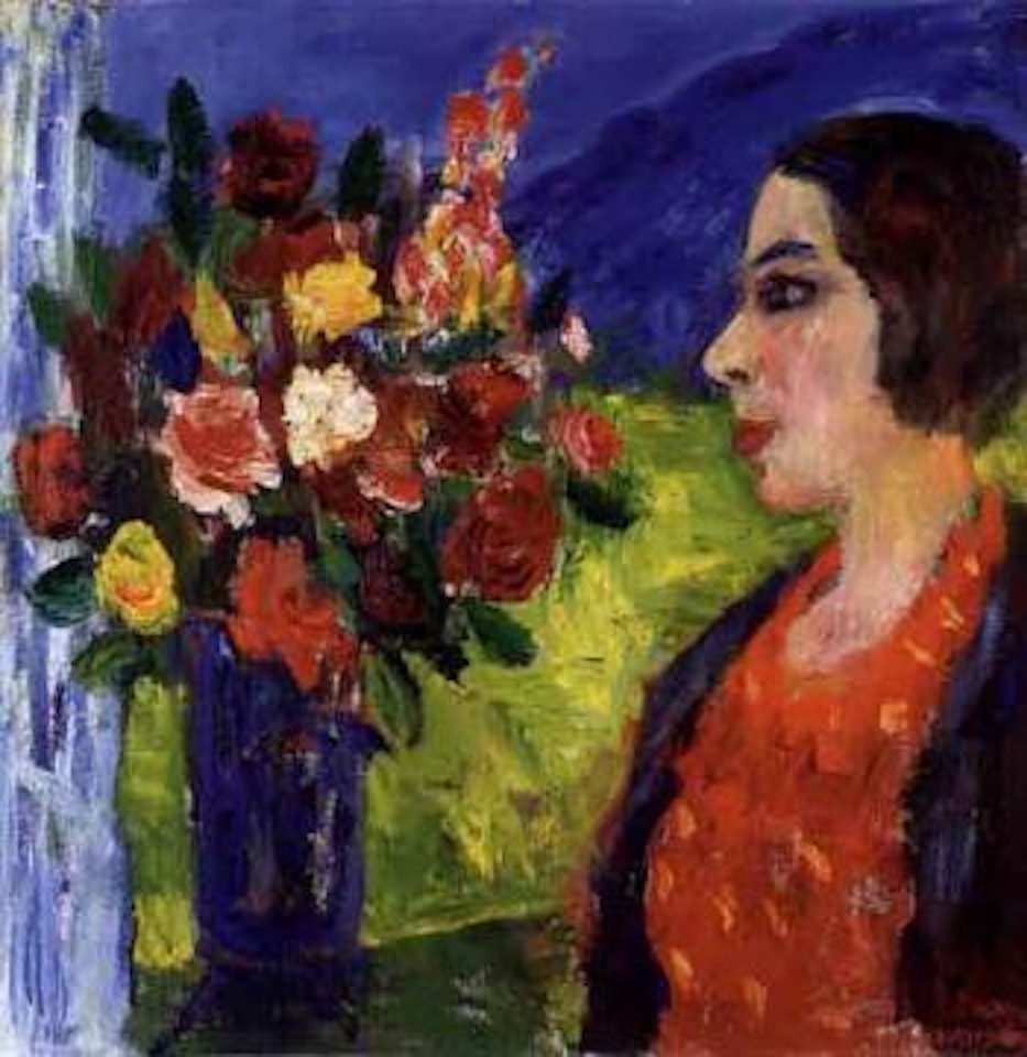 Flowers and the artist's wife by Ivan Ivarson