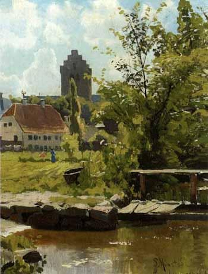 Summer landscape at Molleasen, Lyngby by Peder Mork Monsted