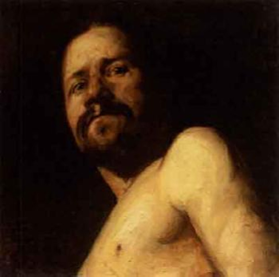 Model study - head and shoulder of nude male by Peder Severin Kröyer