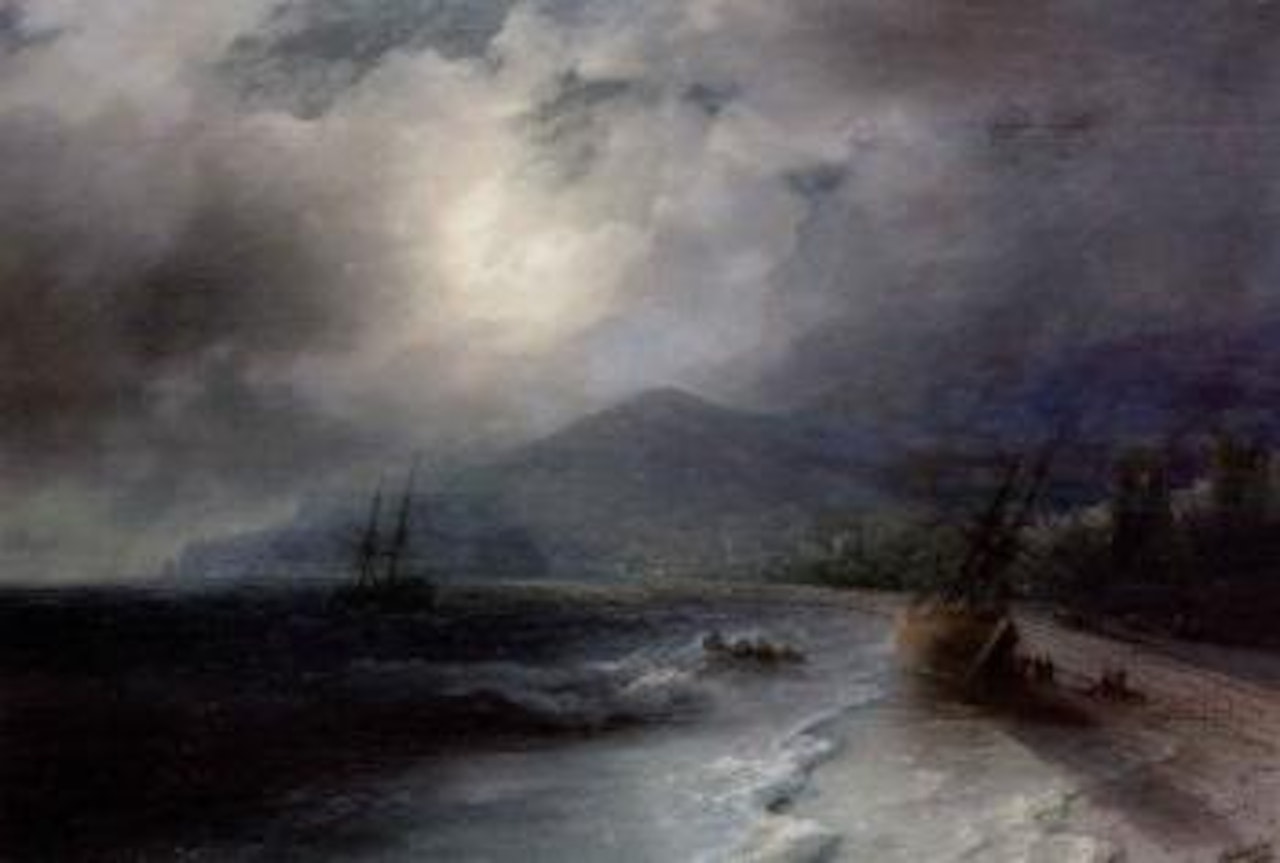 Beached ship by Ivan Konstantinovich Aivazovsky