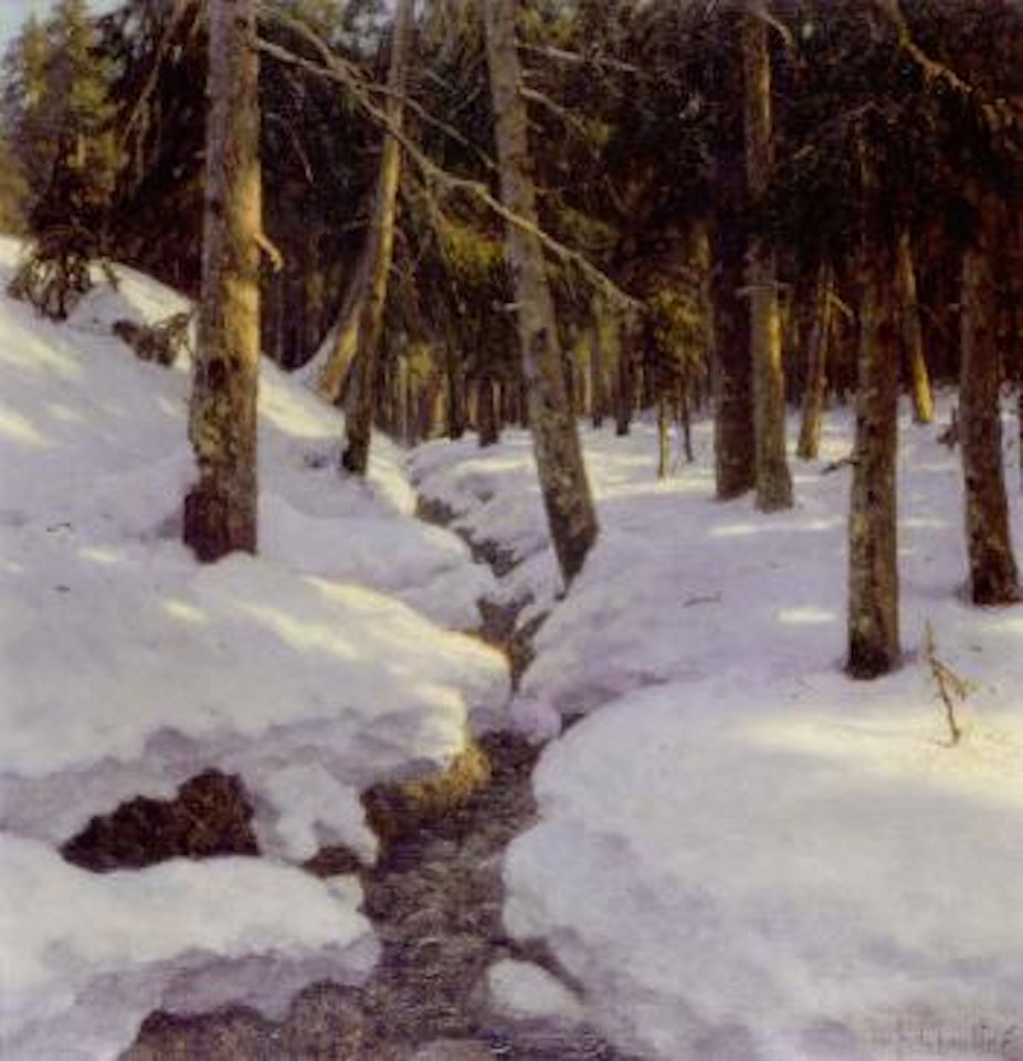 Woodland stream in the thaw by Ivan Fedorovich Choultse