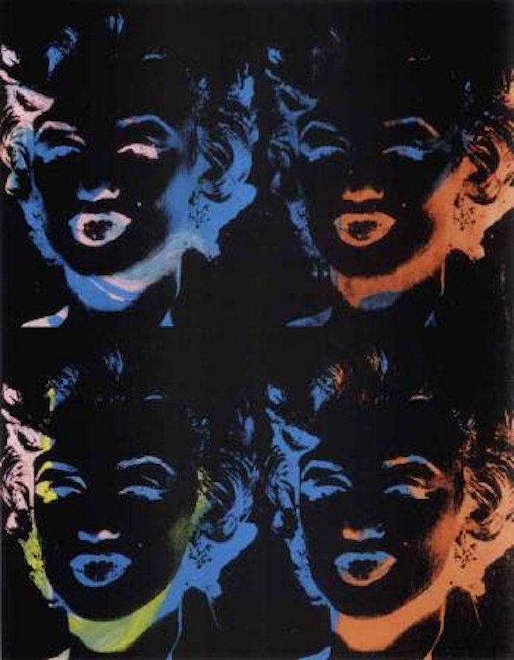 Four multicoloured Marilyns by Andy Warhol