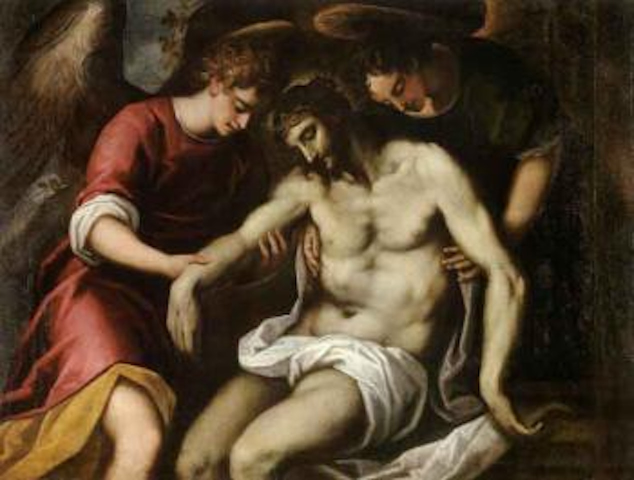 Le Christ soutenu par deux anges by Jacopo Palma il Giovane
