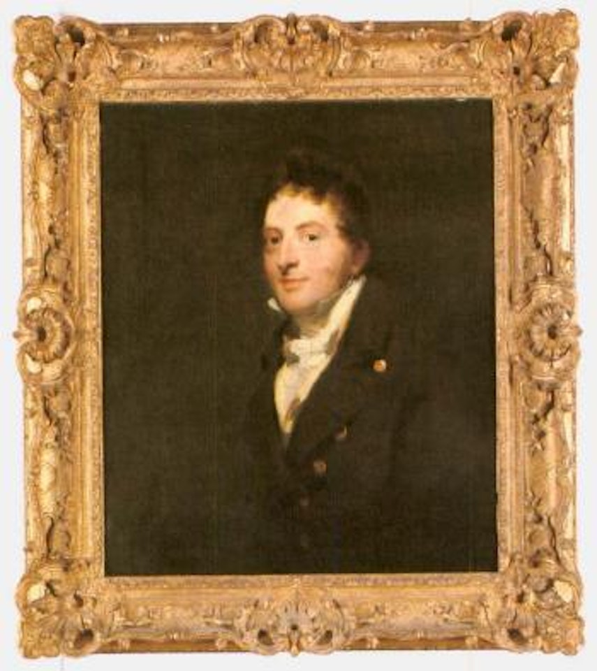 Portrait of Edward Morris in a brown coat, yellow waistcoat and white cravat by Sir Thomas Lawrence