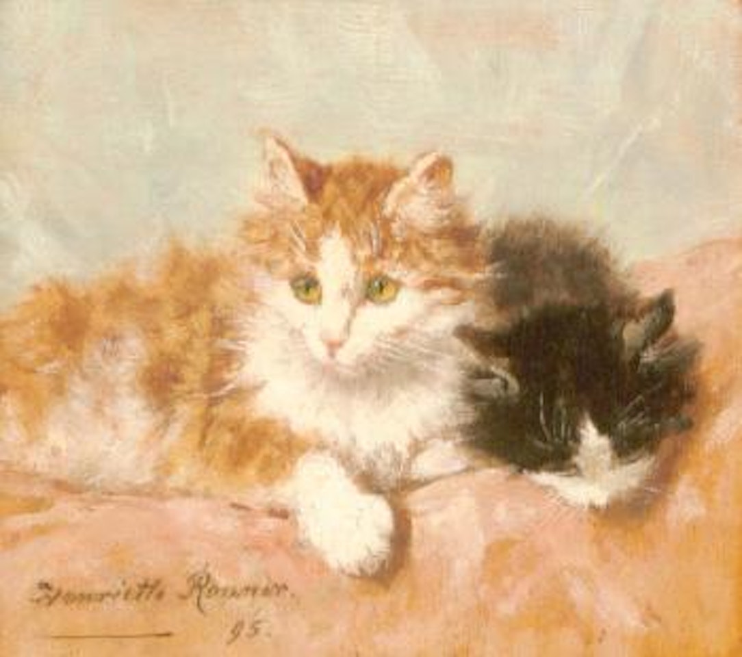 Resting kittens by Henriette Ronner-Knip