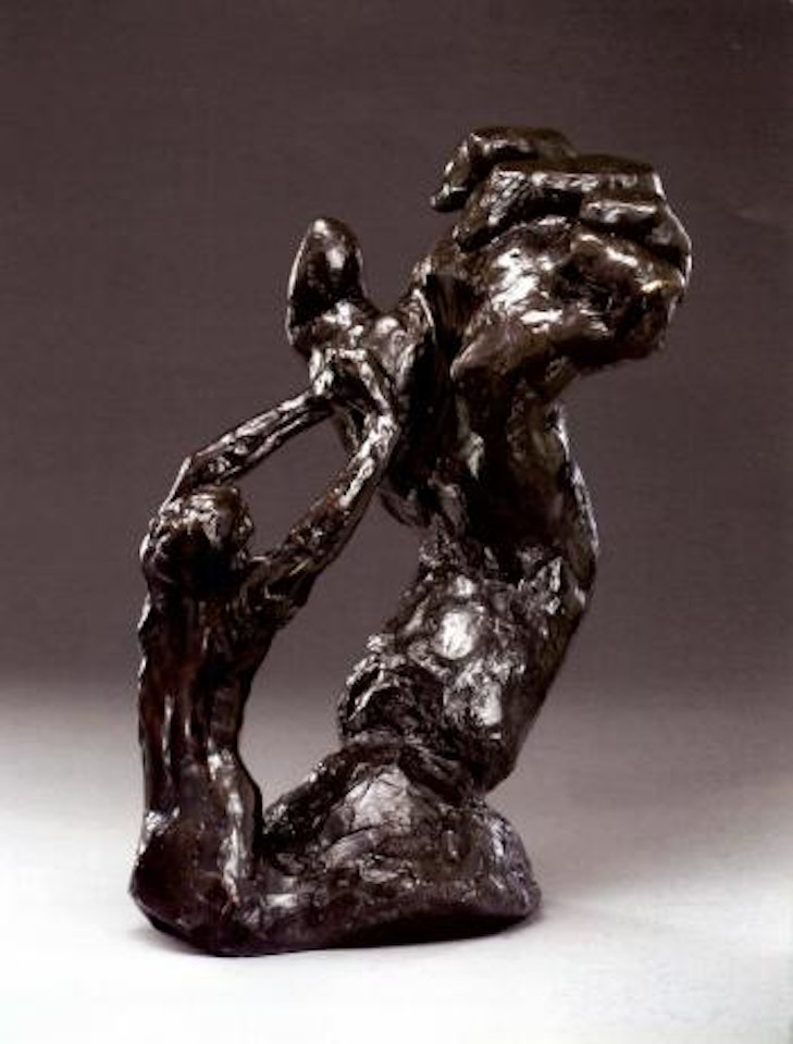 Grande main gauche crispee avec figure implorante by Auguste Rodin