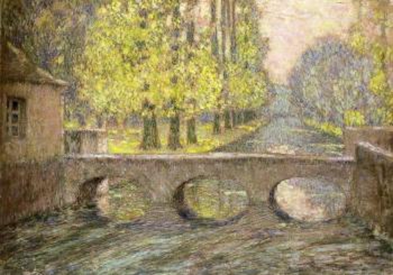 Le pont, Gisors, automne by Henri Le Sidaner