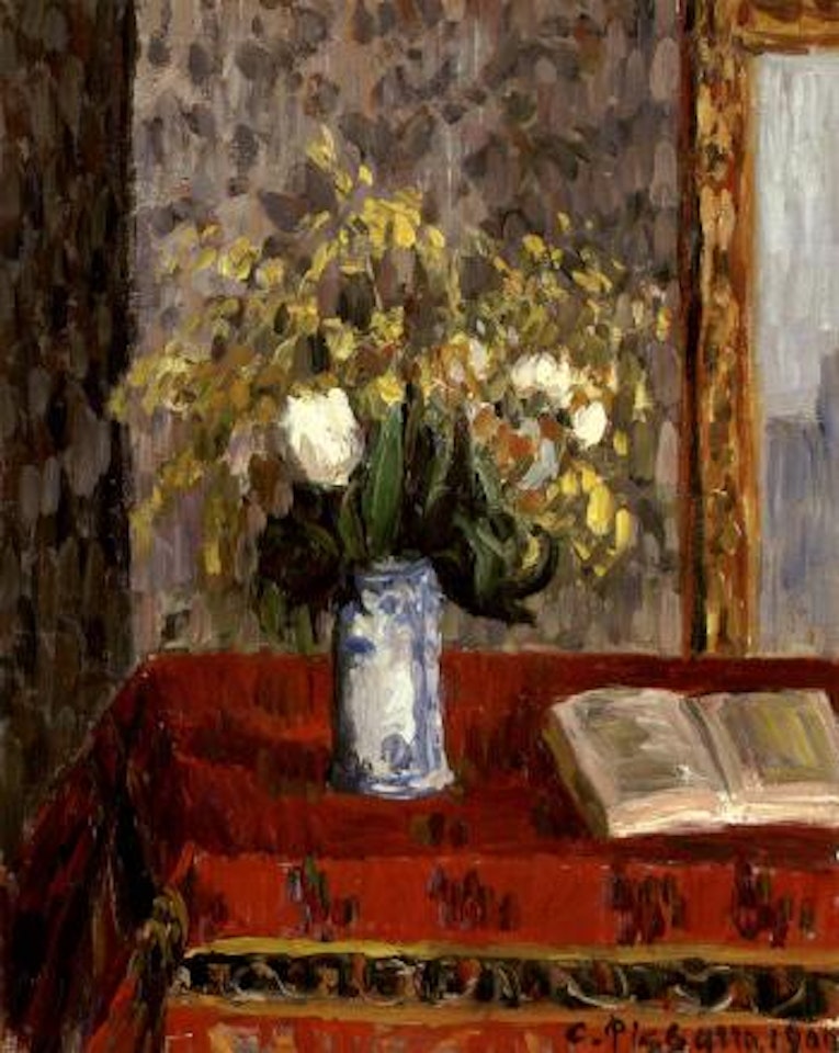 Vase de fleurs, tulipes et genets by Camille Pissarro