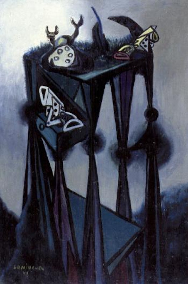 Telefono y revolver - Telephone and revolver by Oscar Dominguez