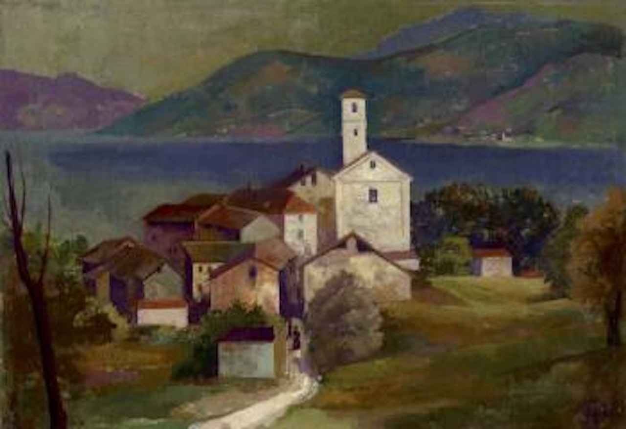 Italienische Landschaft, Agnuzzo - Italian landscape, Agnuzzo by Karl Hofer