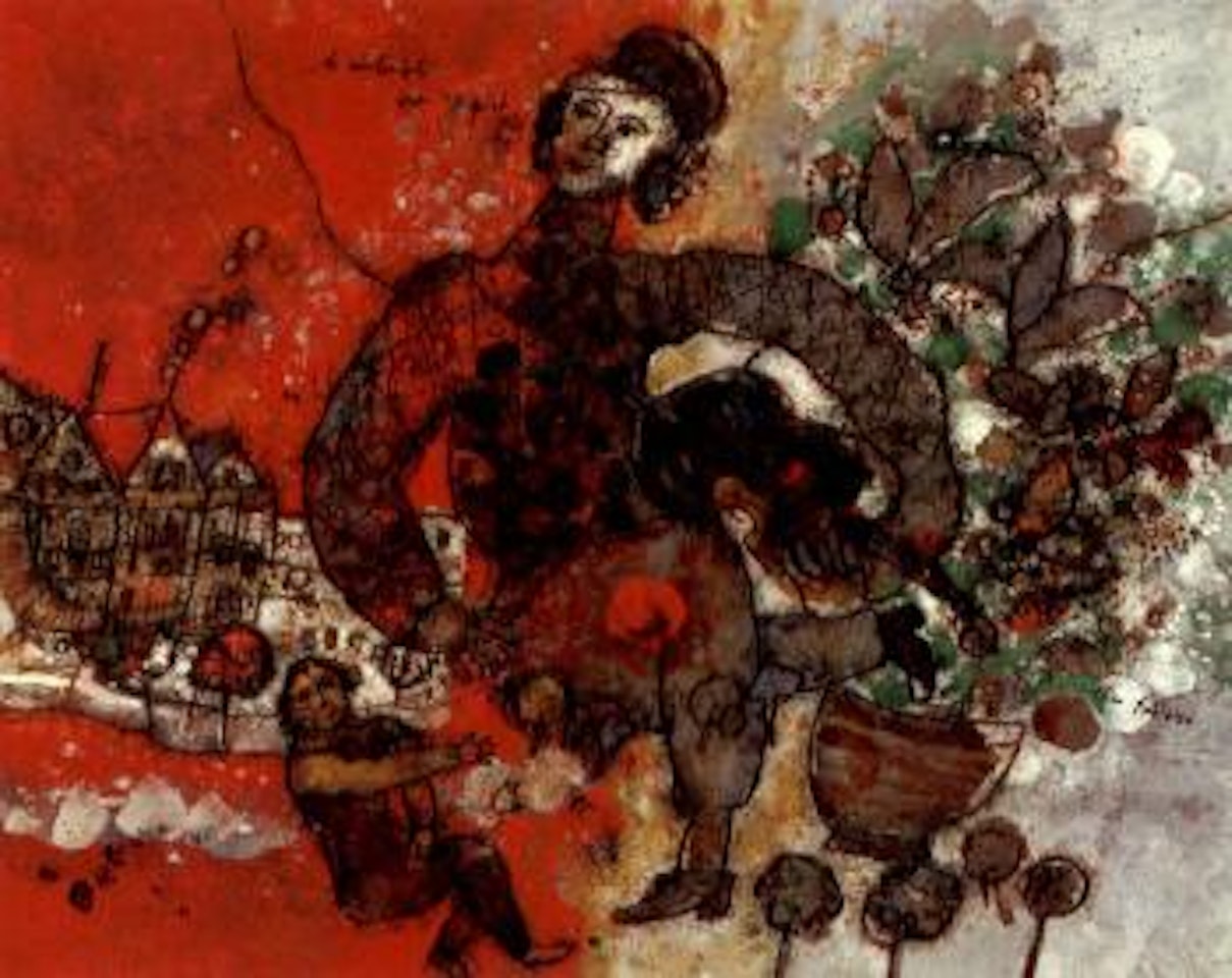 Le violoniste sur un pied by Théo Tobiasse