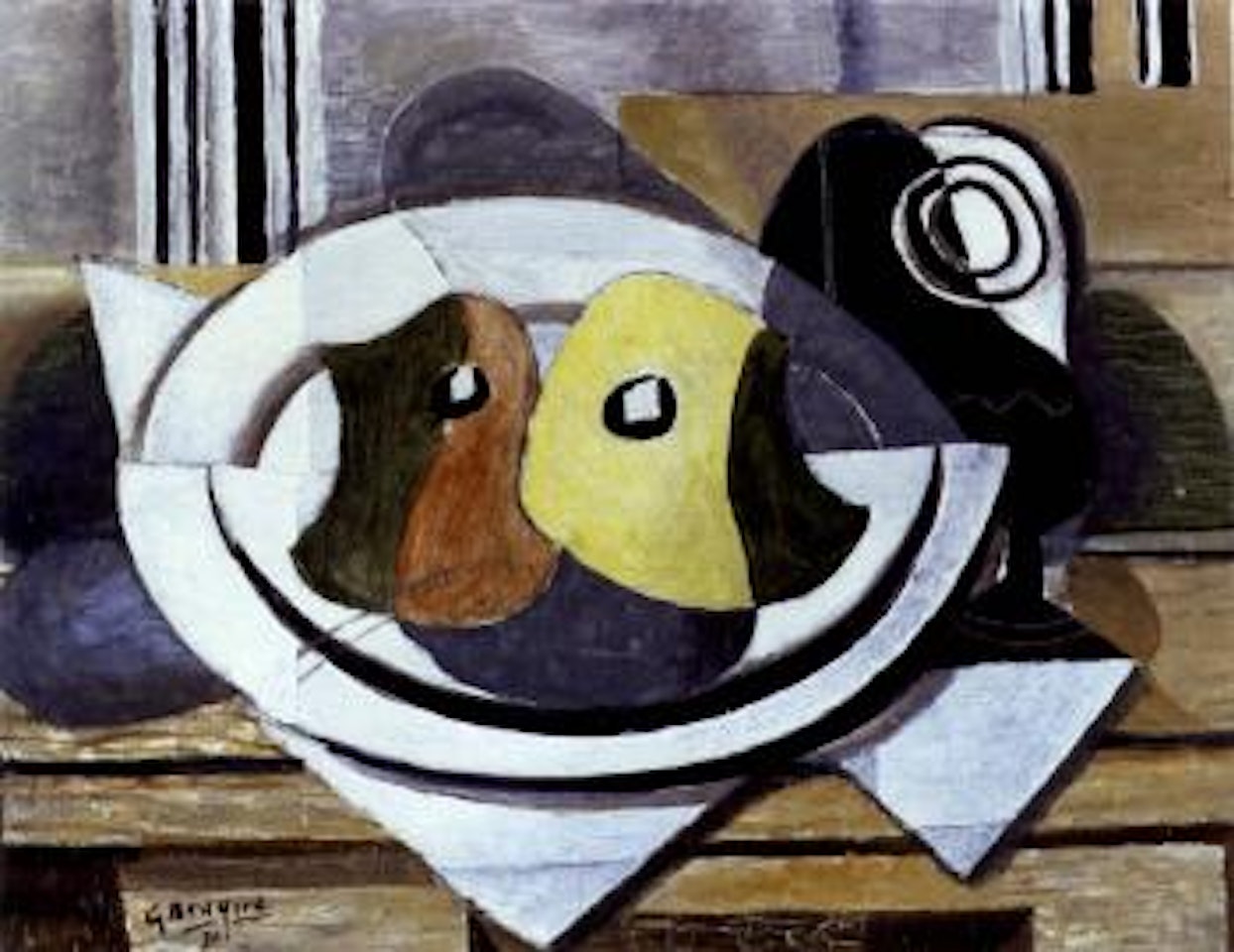 Verre et assiette de fruits by Georges Braque