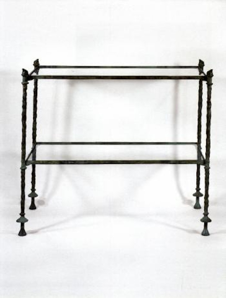 Console a double plateau, modele aux grenouilles by Diego Giacometti