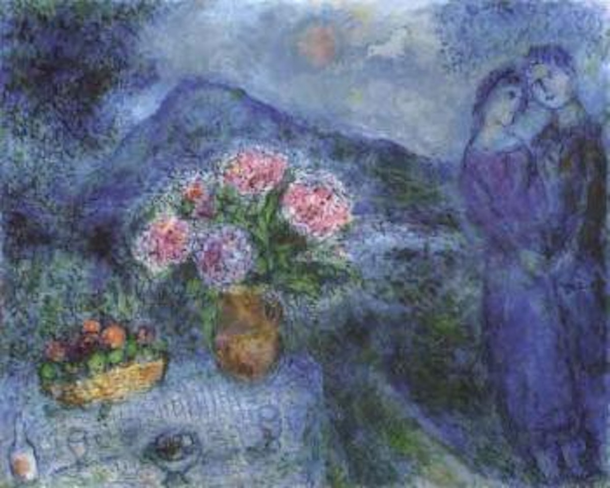 Couple aux pivoines a Vence by Marc Chagall