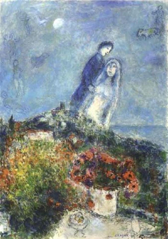 Les fiances aux anemones by Marc Chagall