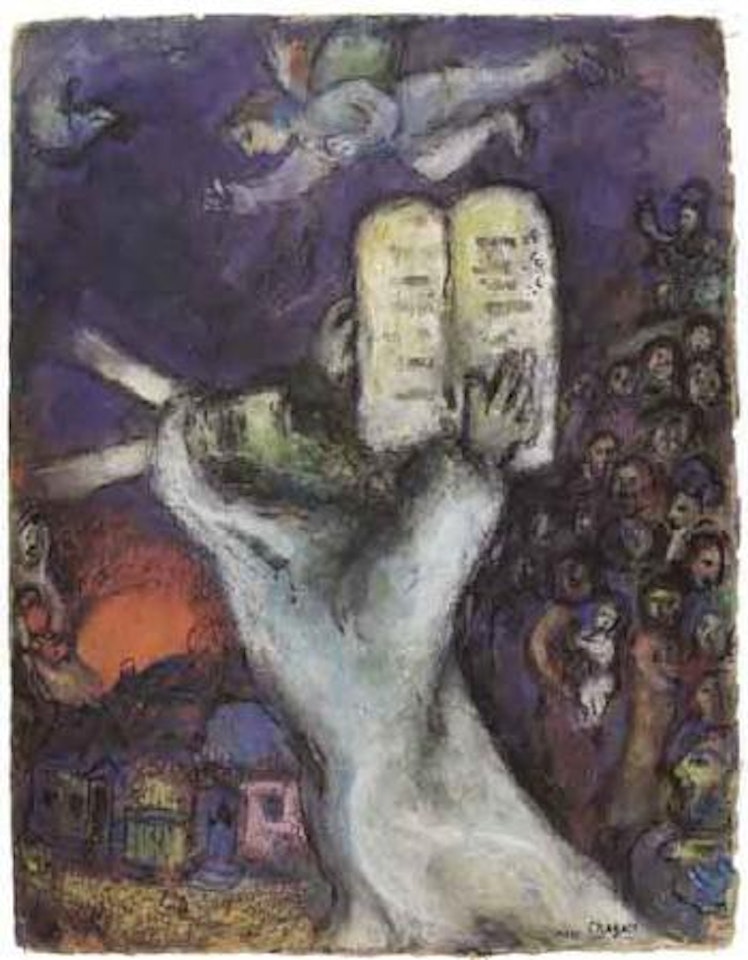 Moise recevant les Tables de la Loi by Marc Chagall