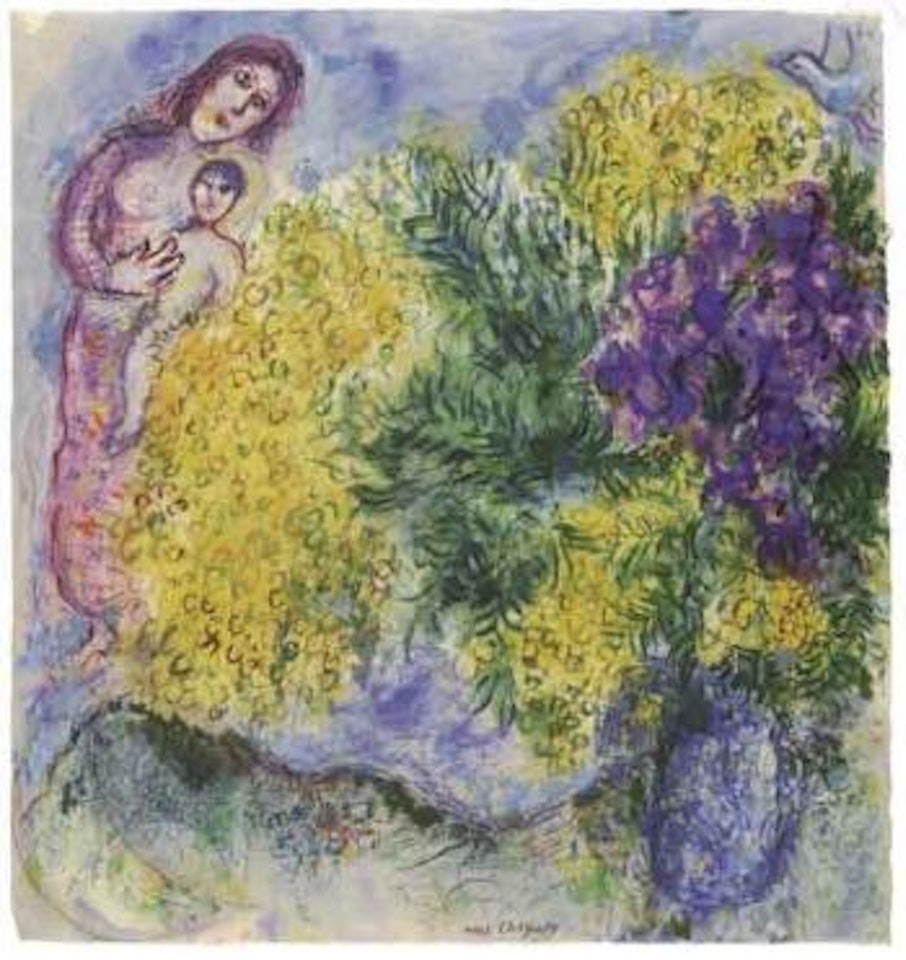 Mimosas et iris by Marc Chagall