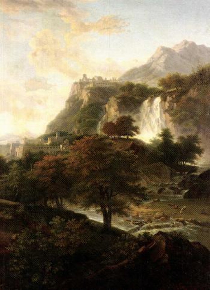 Paysage italien avec cascades by French School