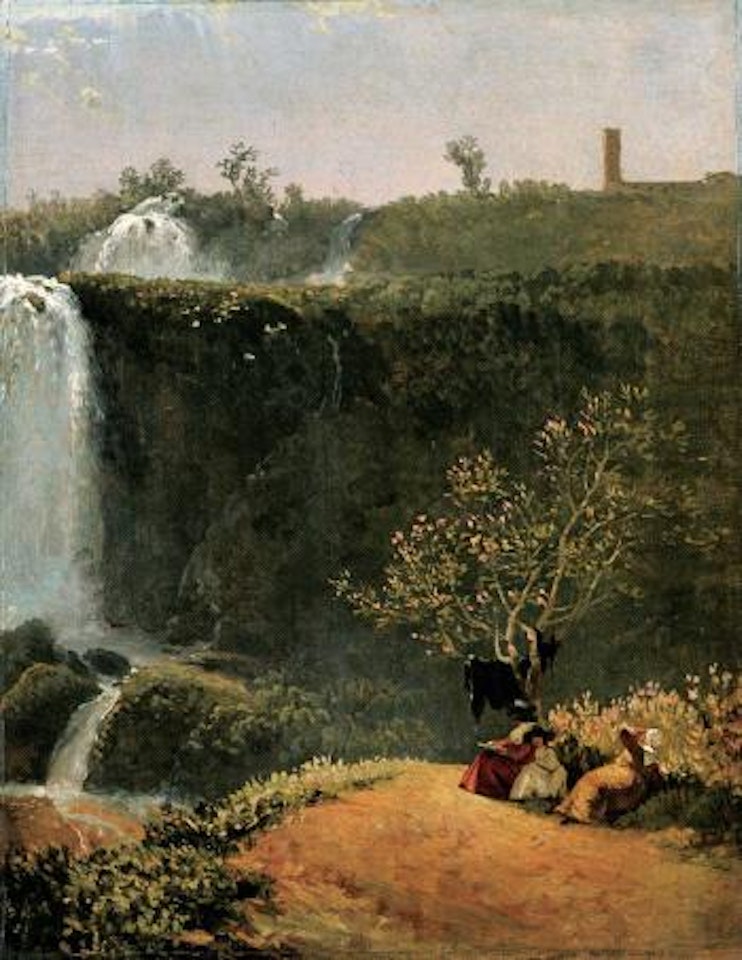 Elisabeth Louise Viglee-Lebrun dessinant la cascade de Tivoli by Simon Denis