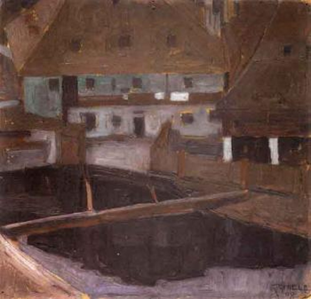 Hauser in Krumau - Houses in Krumau by Egon Schiele