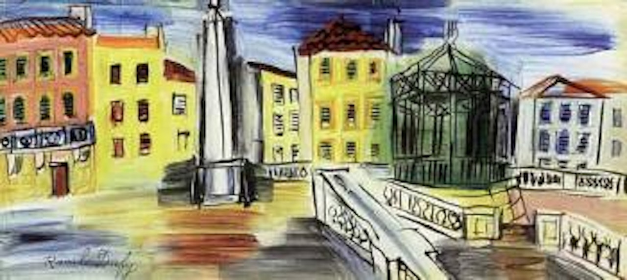 La place d'Hyeres, l'obelisque et le kiosque a musique by Raoul Dufy