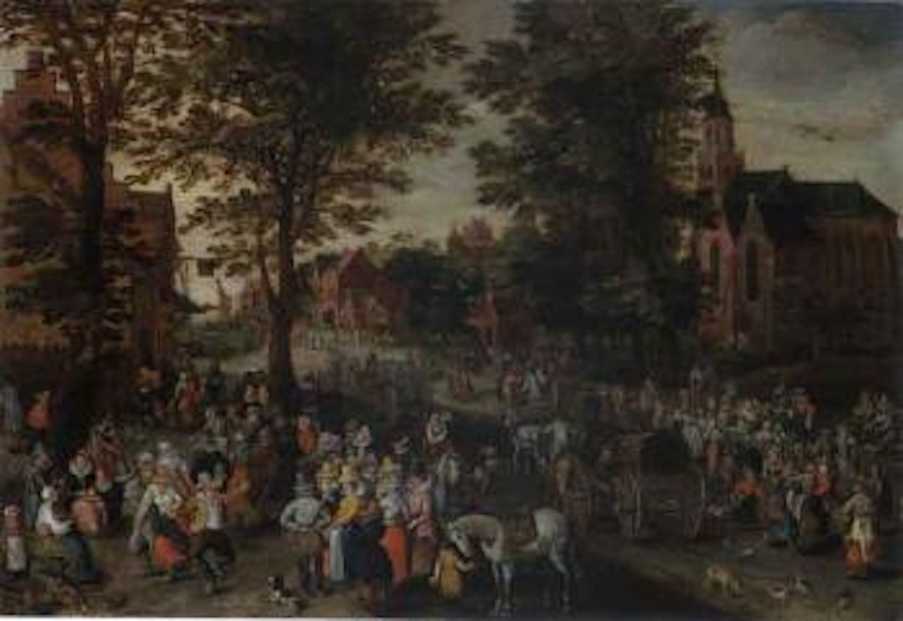 Sunday entertainment in village by Jan Brueghel the Younger