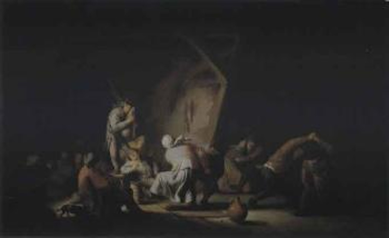 Farmer's dance in the barn by Adriaen van Ostade