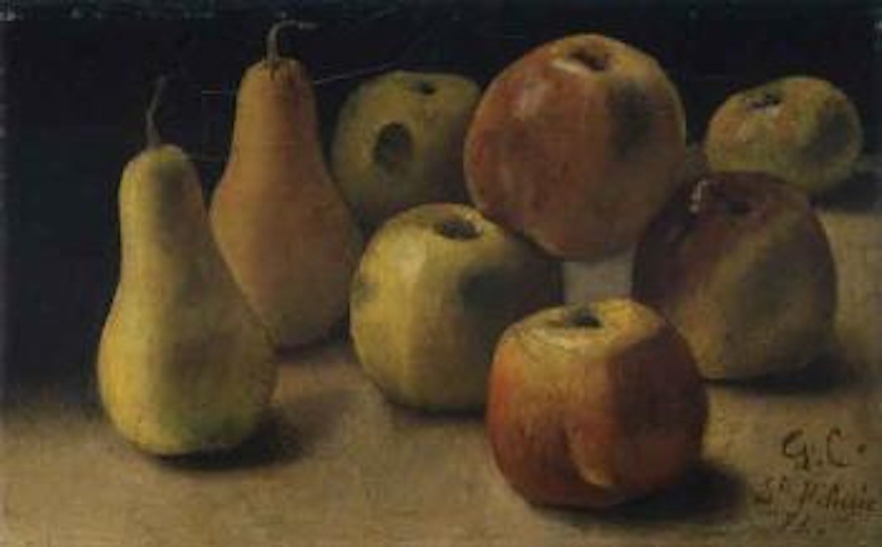 Still life of fruit by Gustave Courbet