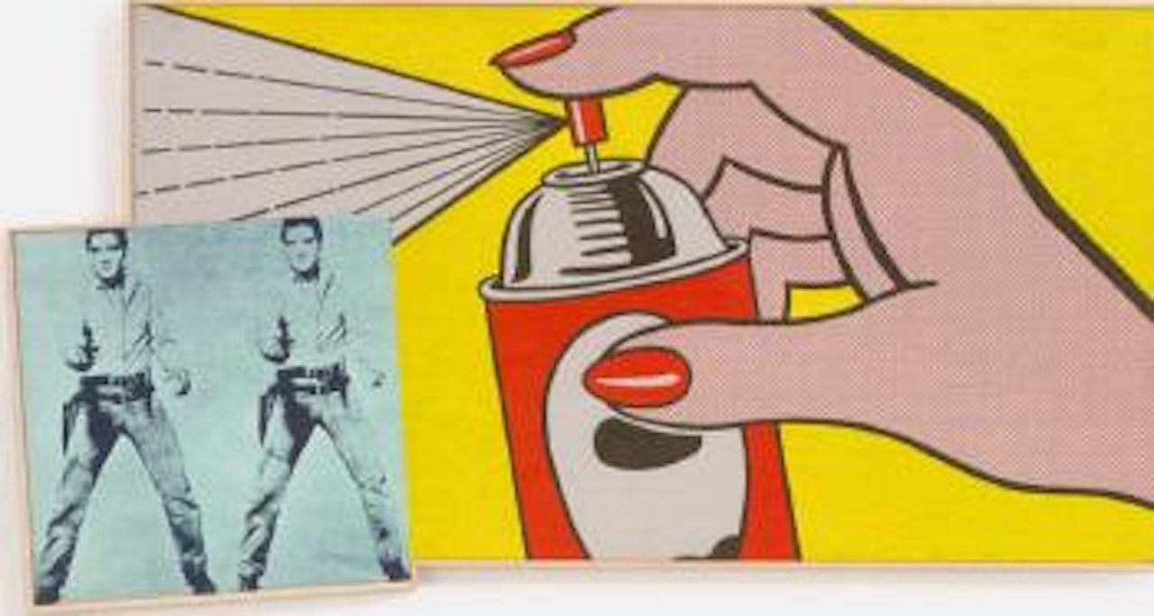 Andy Warhol - Double Elvis 1963 and Roy Lichtenstein - Spray 1962 by Richard Pettibone