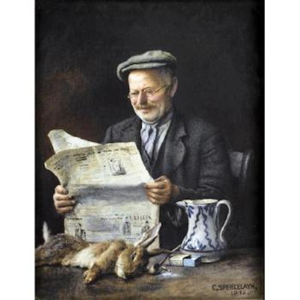 Evening news by Charles Spencelayh