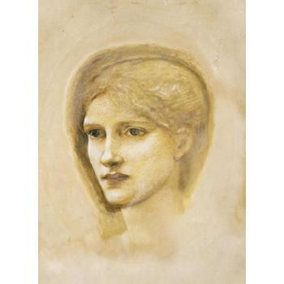 Study of girl's head by Edward Coley Burne-Jones