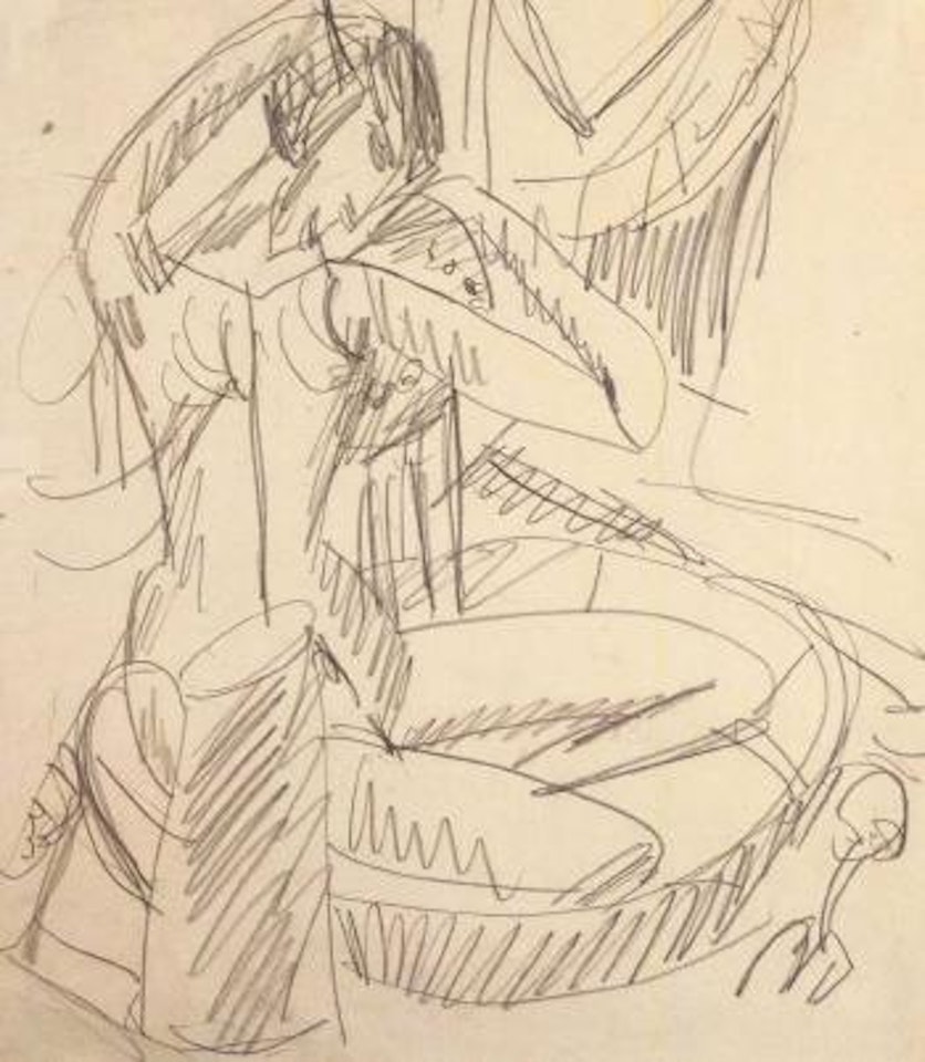 Akt im tub by Ernst Ludwig Kirchner