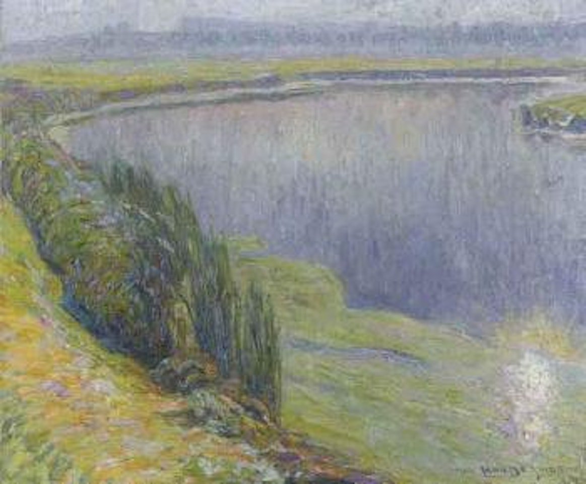 View of the River Leie in summer by Leon de Smet