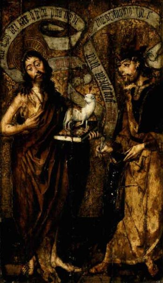 Saint John the Baptist with the Lamb of God and an attendant donor by Spanish School