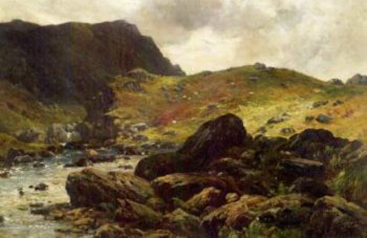 The shepherd's Craig on the Lledr by Alfred de Breanski