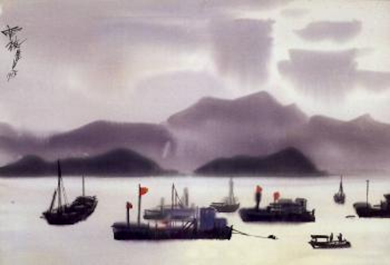 Boat scenery by Xi Dejin