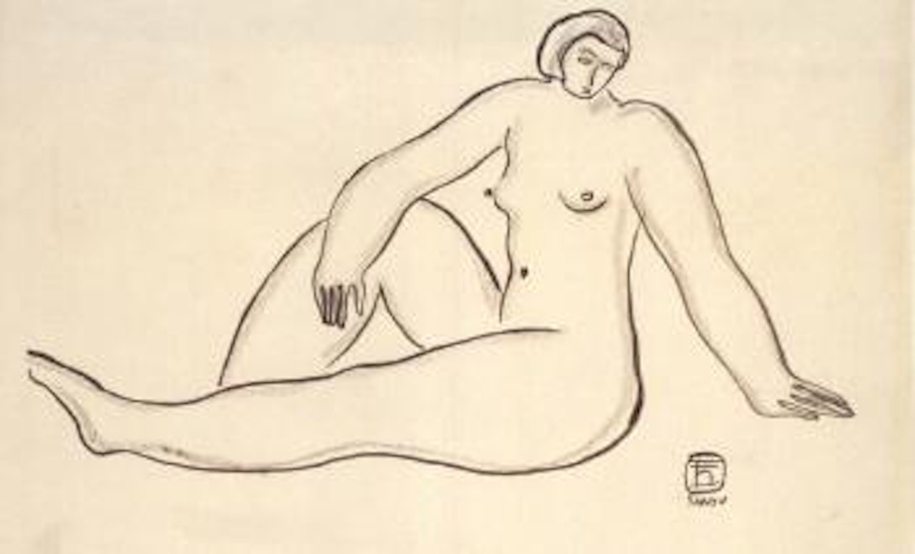 Seated nude by Sanyu