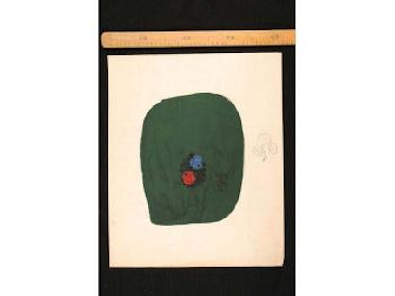 Rose rouge et rose bleue sur fond vert by Raoul Dufy