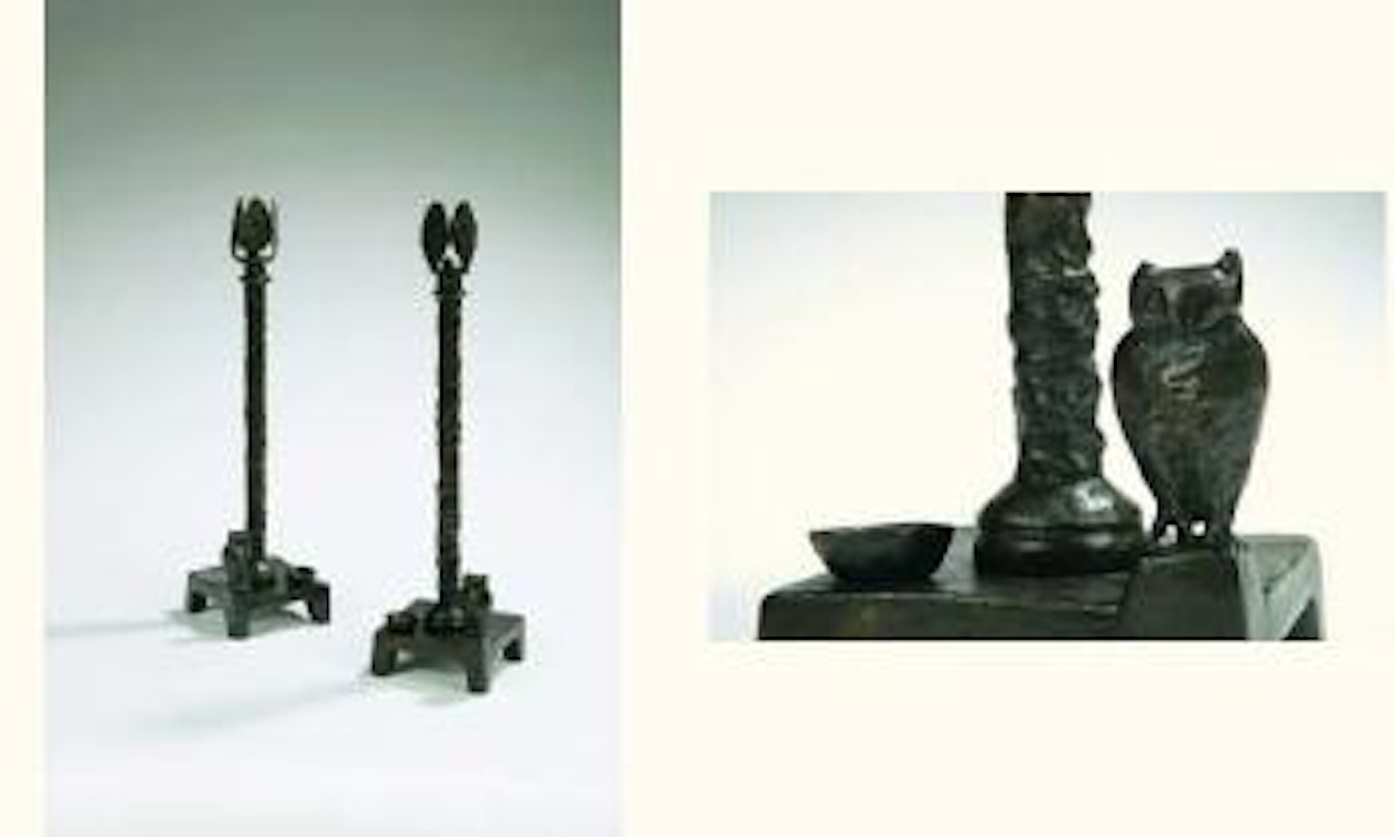 Lampe hibou et coupe a gauche by Diego Giacometti