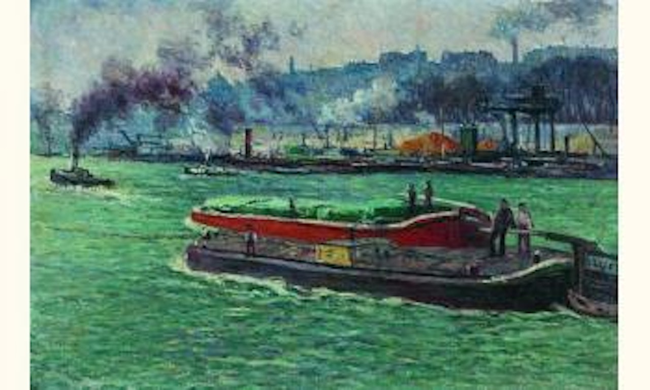 Peniches sur la Seine by Maximilien Luce