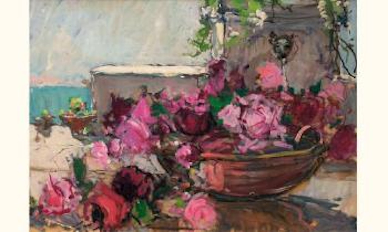 Le patio fleuri by Georgij Aleksandrovic Lapschin