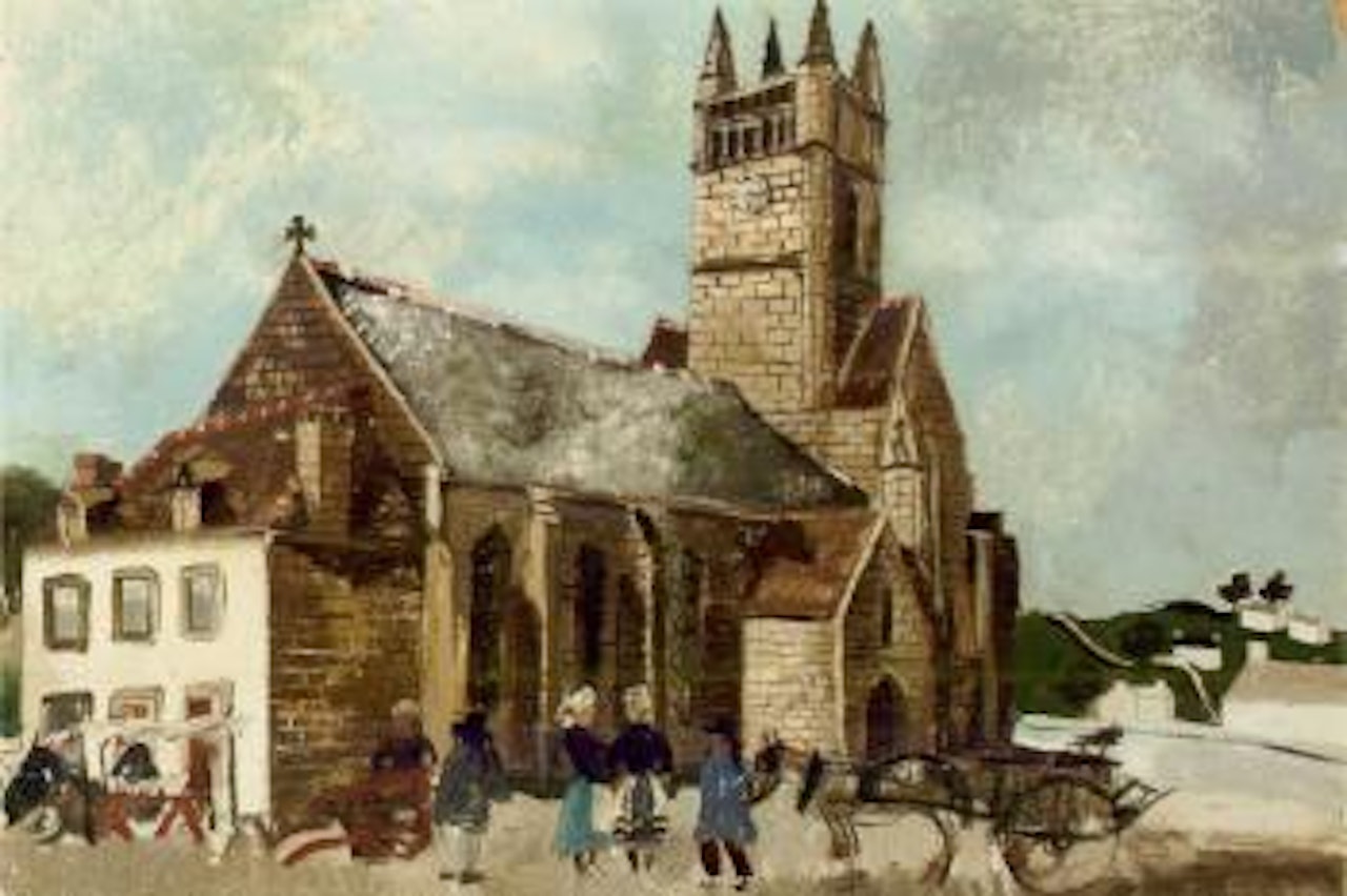 Church and market, Brittany by Christopher Wood